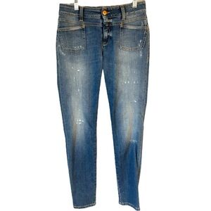 Closed Pedal Pusher Distressed Jeans Size 24 Medium Wash